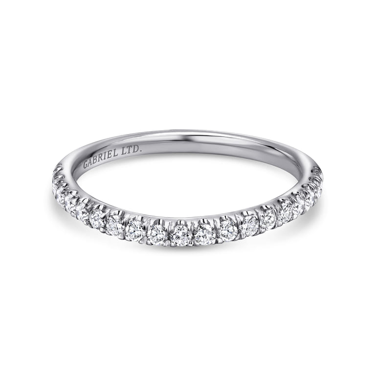 14K White Gold Diamond Matching Wedding Band - 0.3 ct - Shot 1