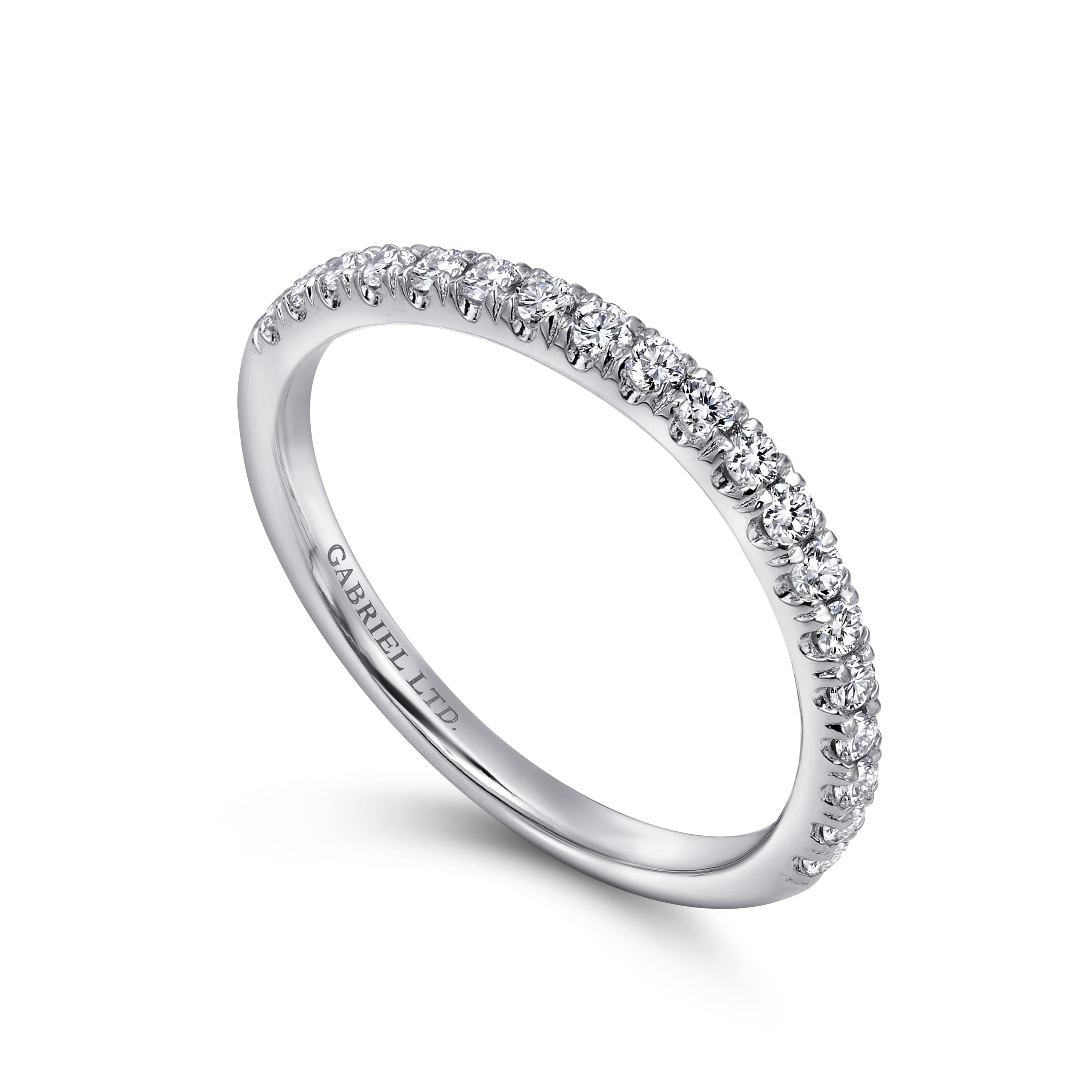 14K White Gold Diamond Matching Wedding Band - 0.3 ct - Shot 3