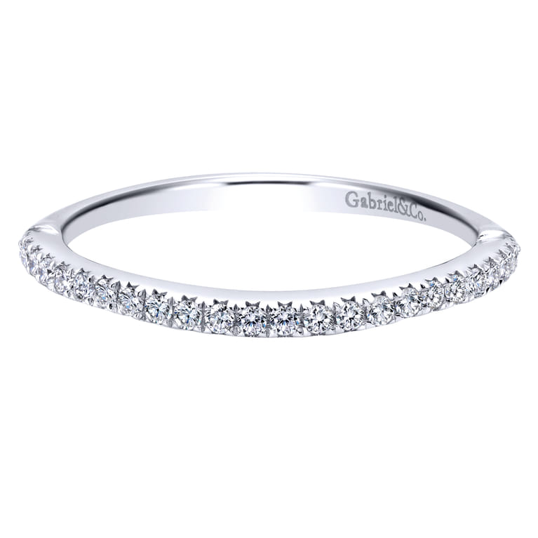 14K White Gold Diamond Matching Wedding Band - 0.13 ct - Shot 1