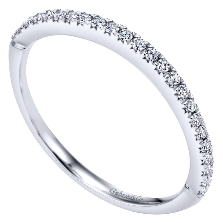 14K White Gold Diamond Matching Wedding Band - 0.13 ct - Shot 3