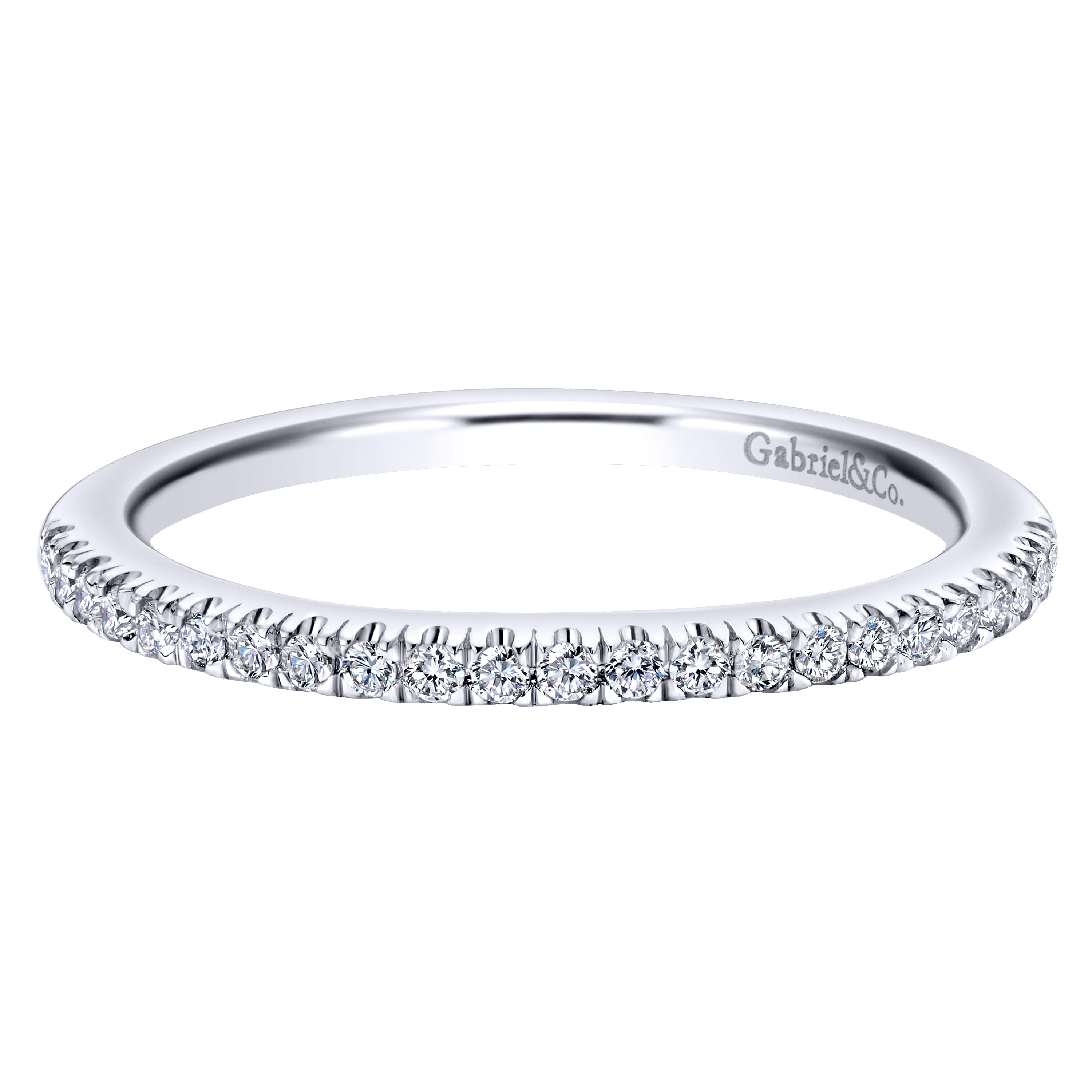 14K White Gold Diamond Matching Wedding Band - 0.13 ct - Shot 1