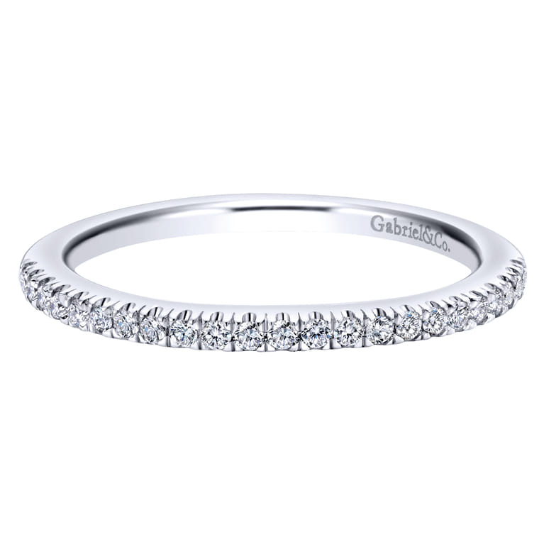 14K White Gold Diamond Matching Wedding Band - 0.13 ct - Shot 1