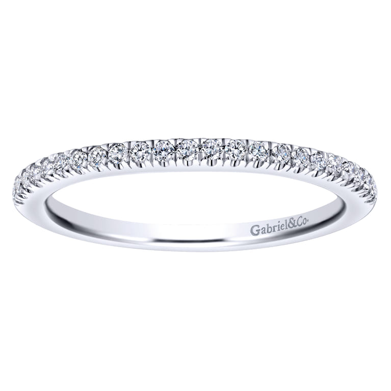 14K White Gold Diamond Matching Wedding Band - 0.13 ct - Shot 5