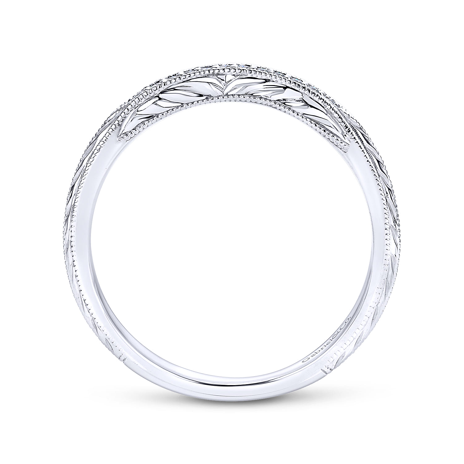 14K White Gold Diamond Matching Wedding Band - 0.03 ct - Shot 2