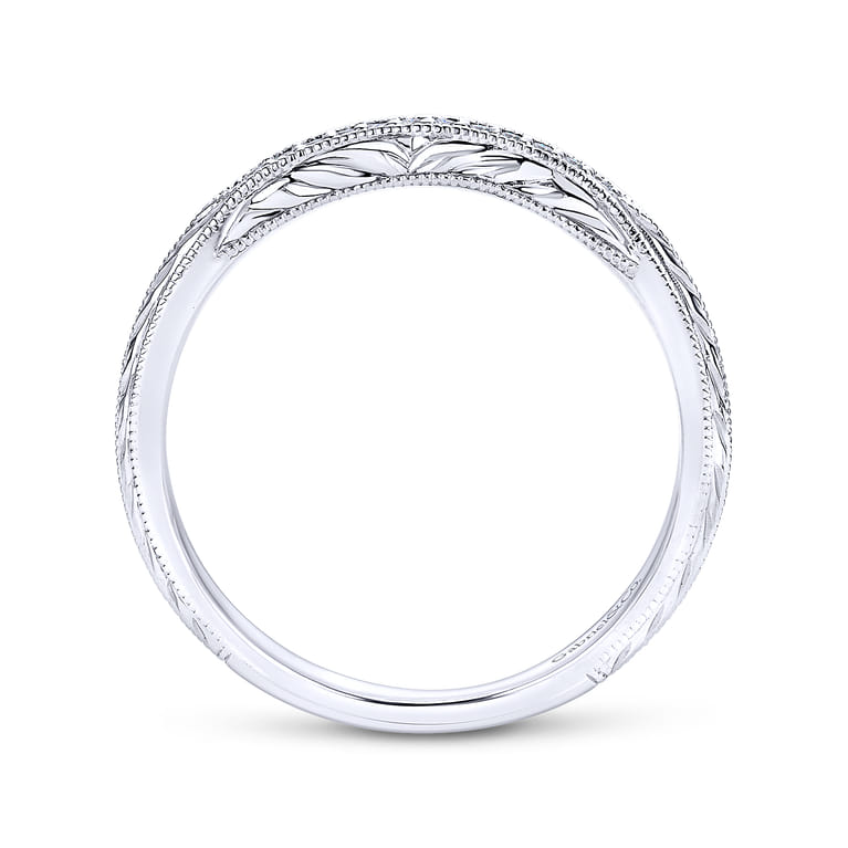 14K White Gold Diamond Matching Wedding Band - 0.03 ct - Shot 2