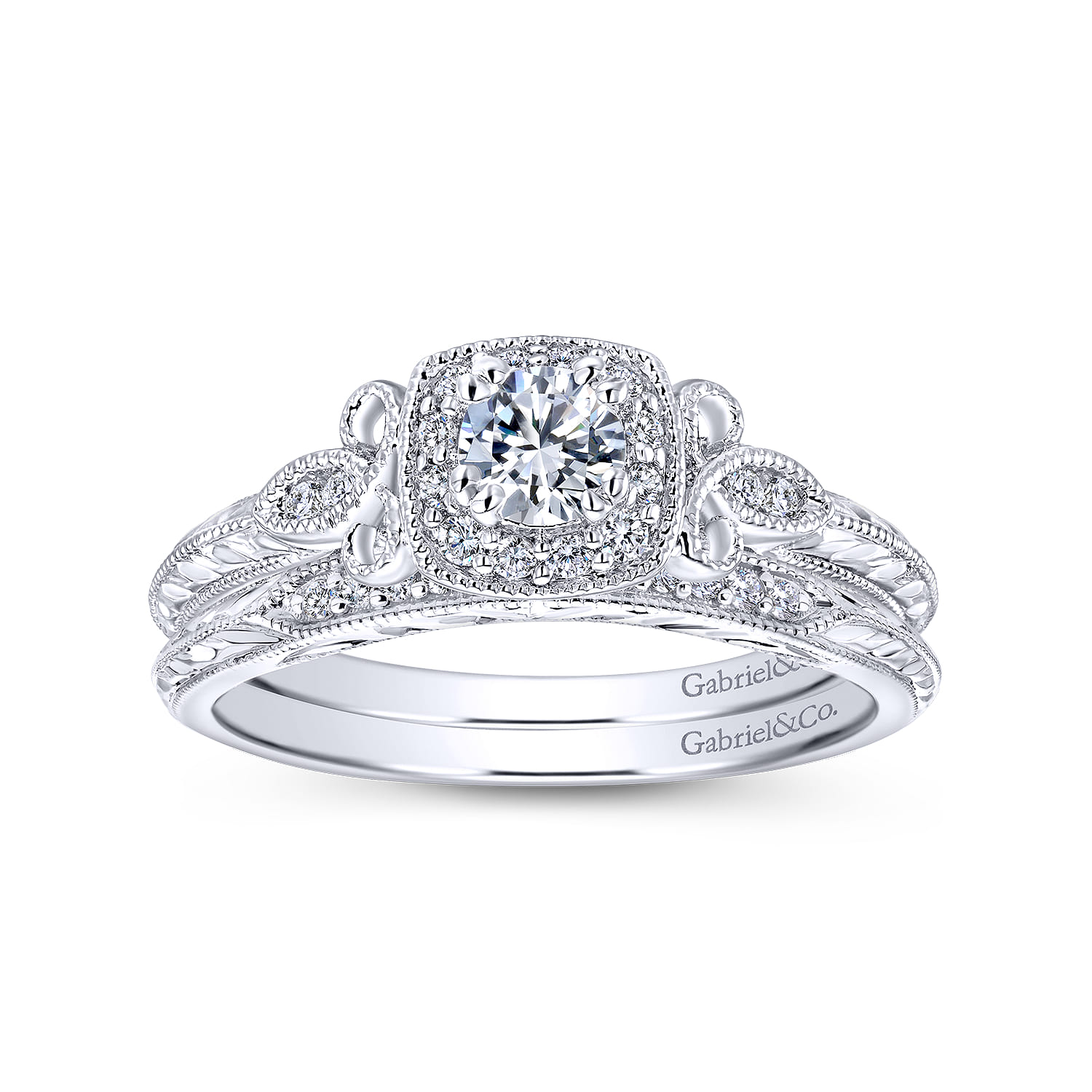 14K White Gold Diamond Matching Wedding Band - 0.03 ct - Shot 4