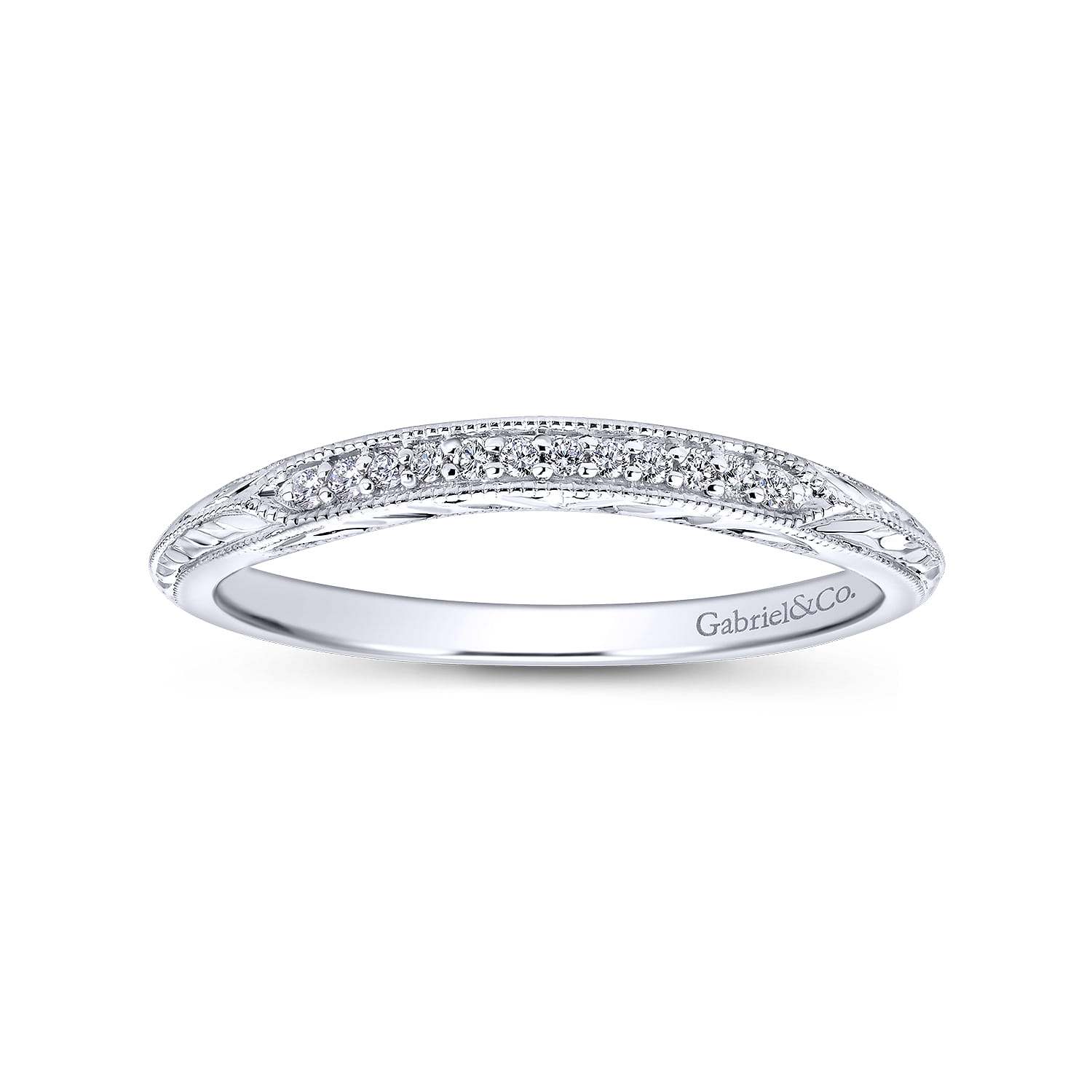 14K White Gold Diamond Matching Wedding Band - 0.03 ct - Shot 5