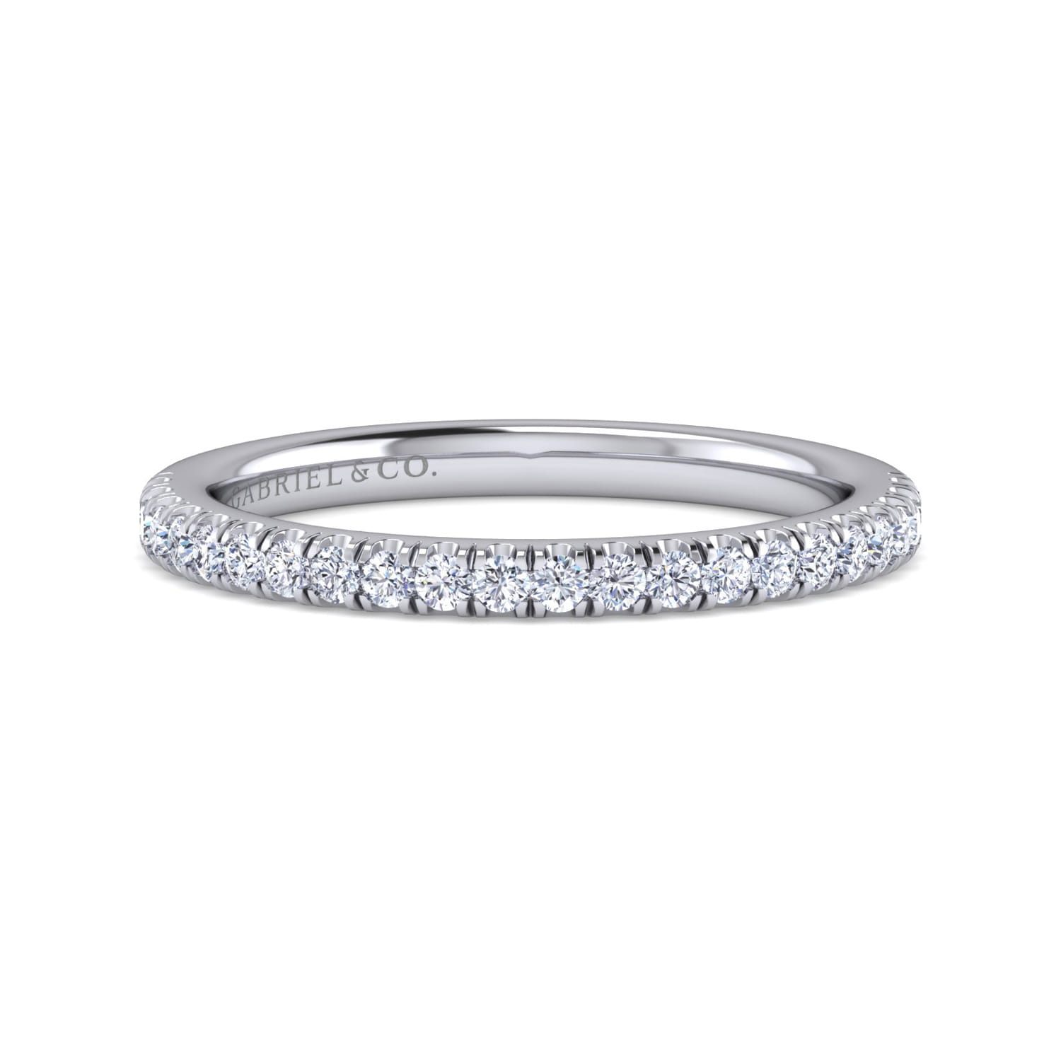 14K White Gold Diamond Matching Wedding Band - Shot 1