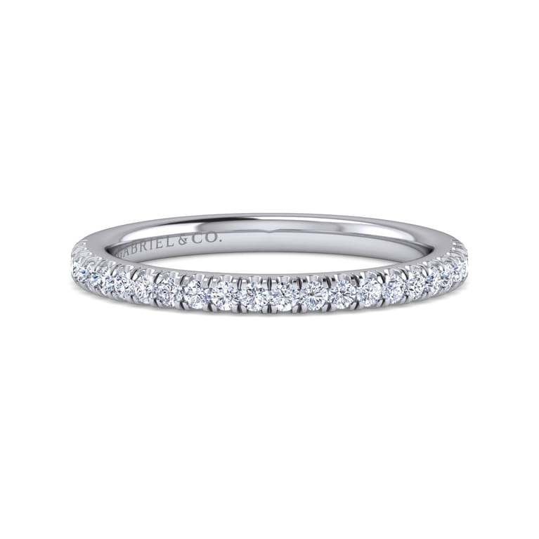 14K White Gold Diamond Matching Wedding Band - Shot 1
