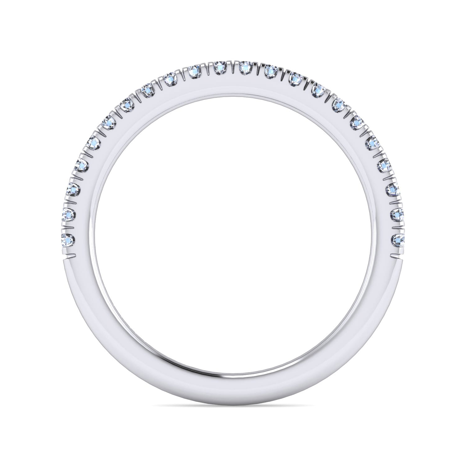 14K White Gold Diamond Matching Wedding Band - Shot 2