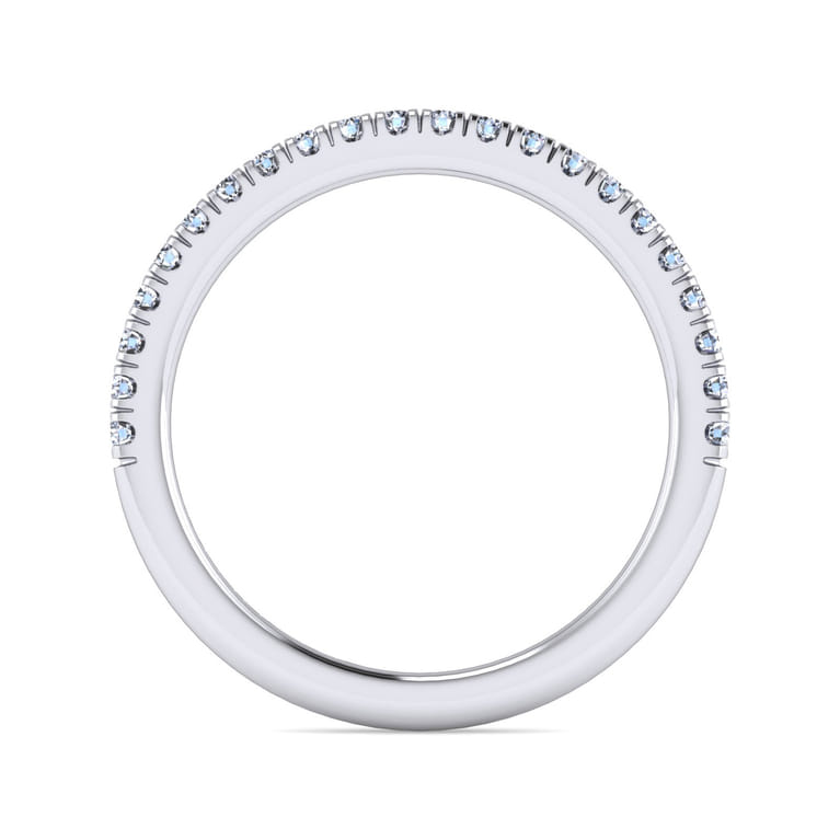 14K White Gold Diamond Matching Wedding Band - Shot 2