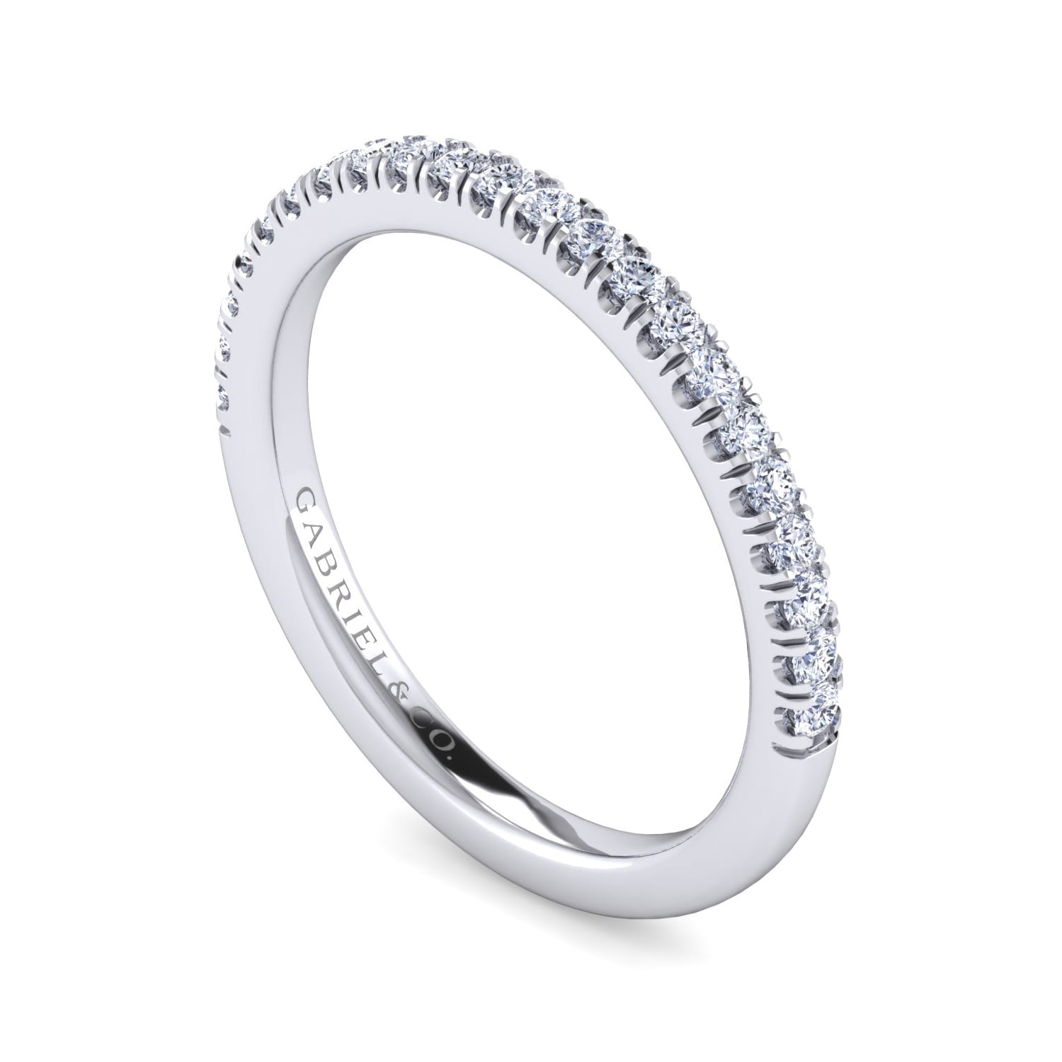 14K White Gold Diamond Matching Wedding Band - Shot 3