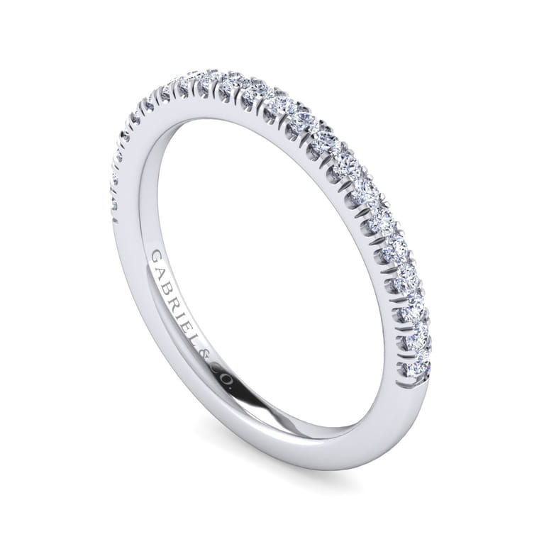 14K White Gold Diamond Matching Wedding Band - Shot 3