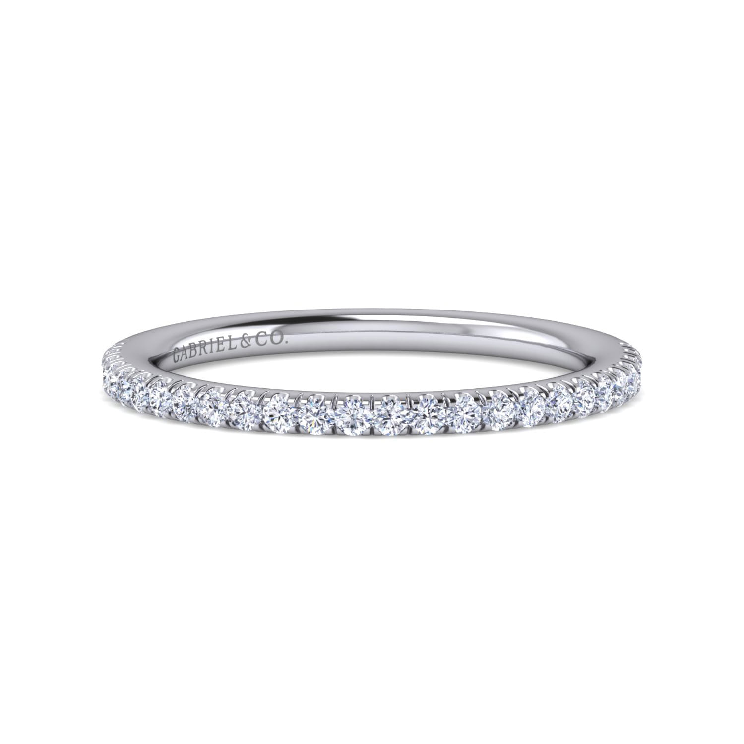 14K White Gold Diamond Matching Wedding Band - 0.28 ct - Shot 1