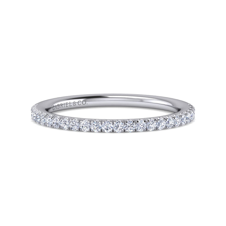 14K White Gold Diamond Matching Wedding Band - 0.28 ct - Shot 1