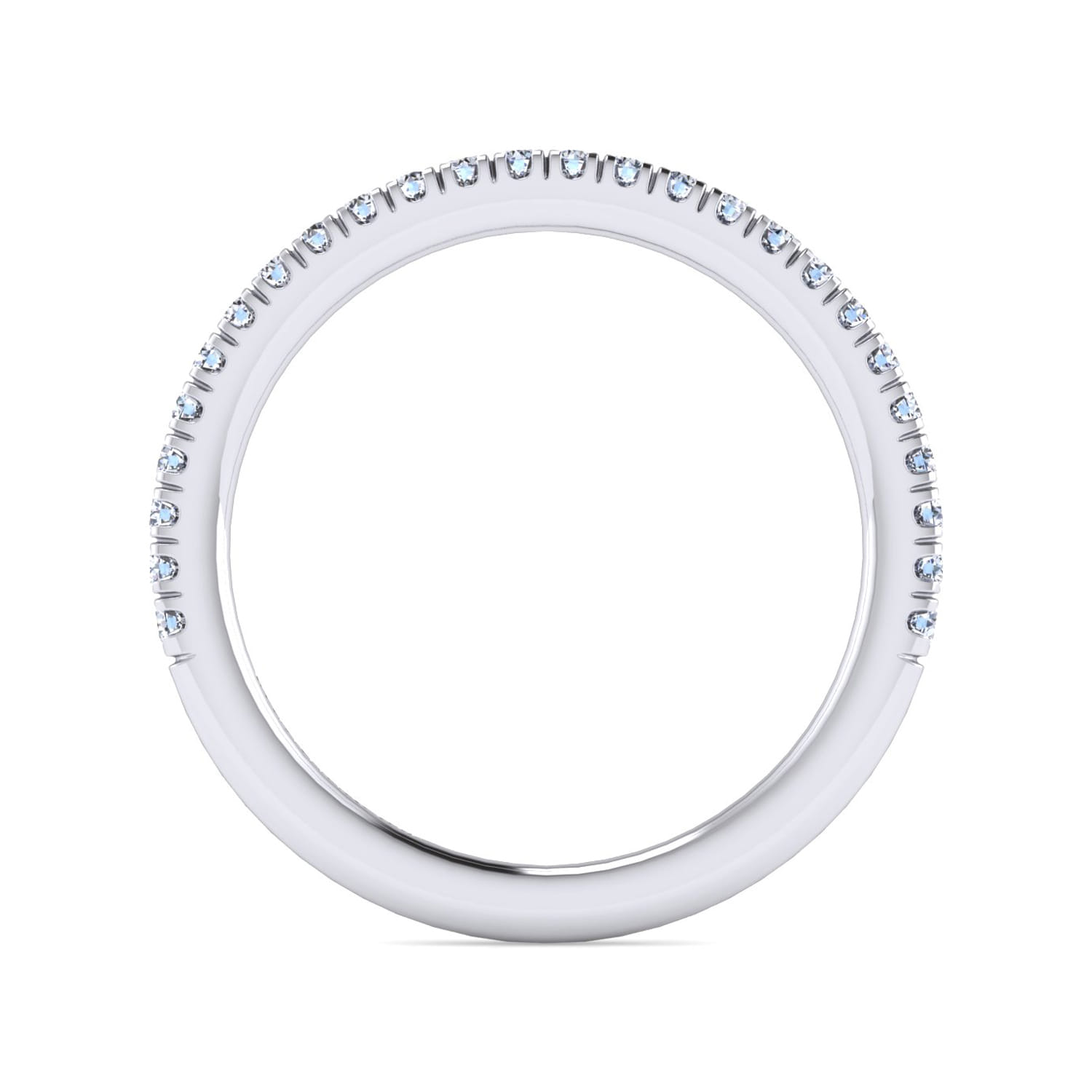 14K White Gold Diamond Matching Wedding Band - 0.28 ct - Shot 2