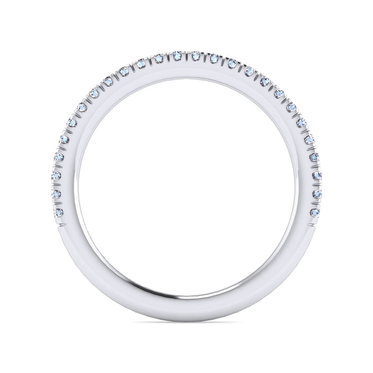 14K White Gold Diamond Matching Wedding Band - 0.28 ct - Shot 2