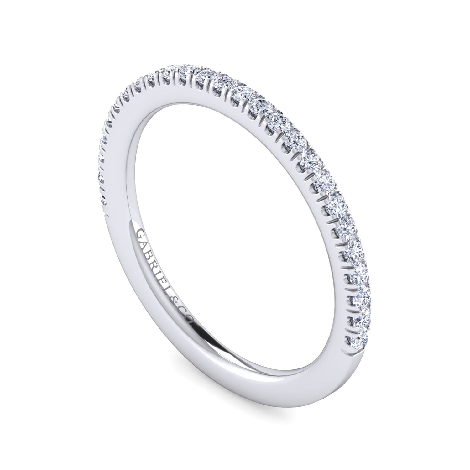 14K White Gold Diamond Matching Wedding Band - 0.28 ct - Shot 3