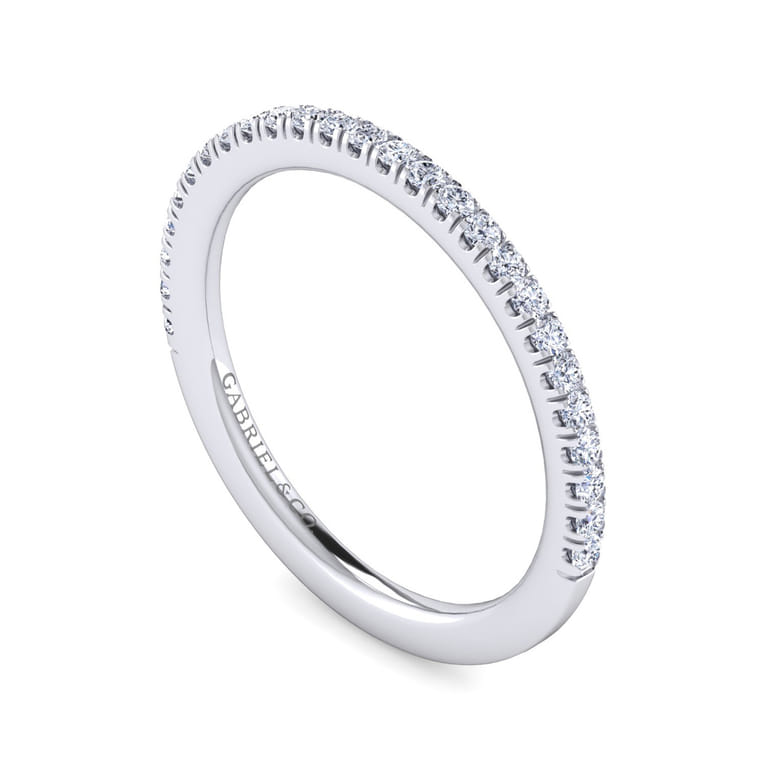 14K White Gold Diamond Matching Wedding Band - 0.28 ct - Shot 3