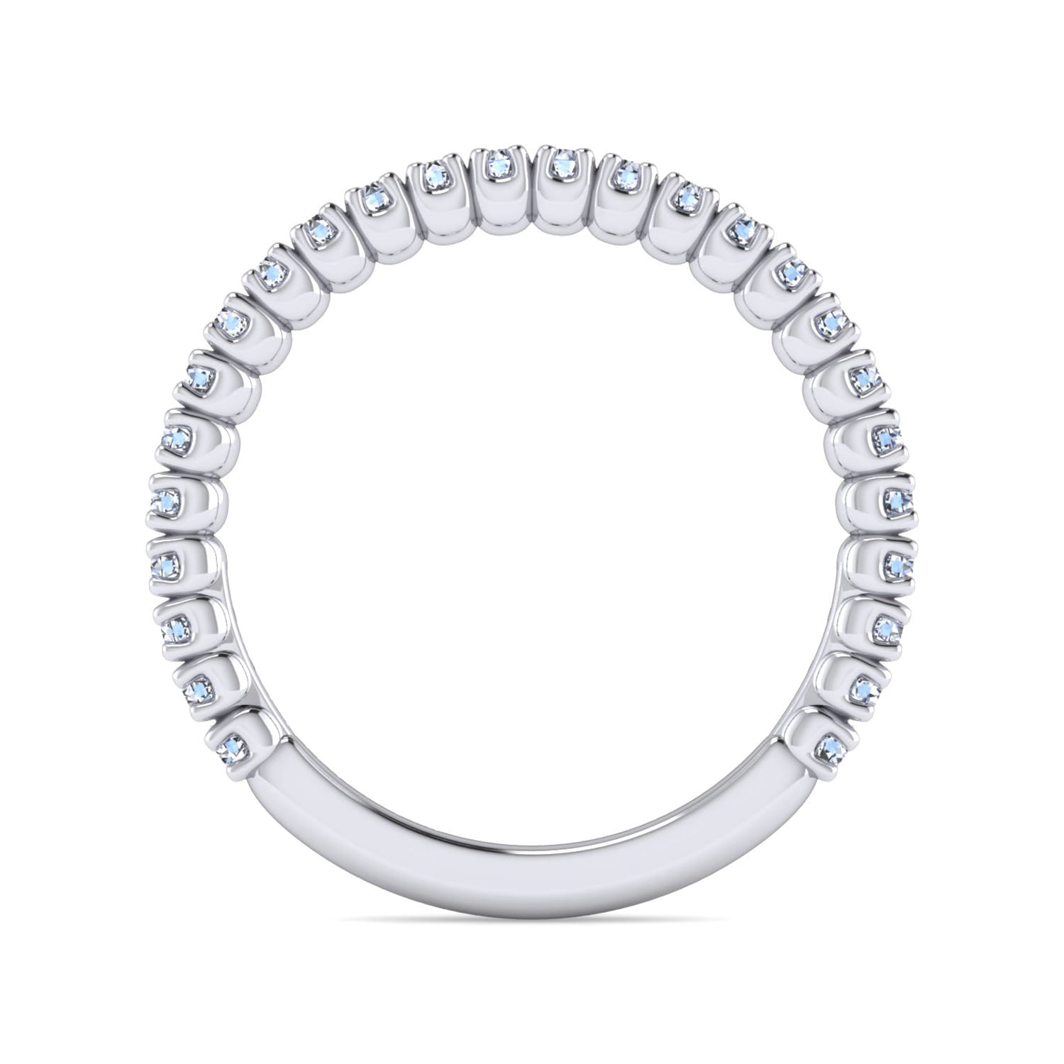 14K White Gold Diamond Matching Wedding Band - 0.44 ct - Shot 2