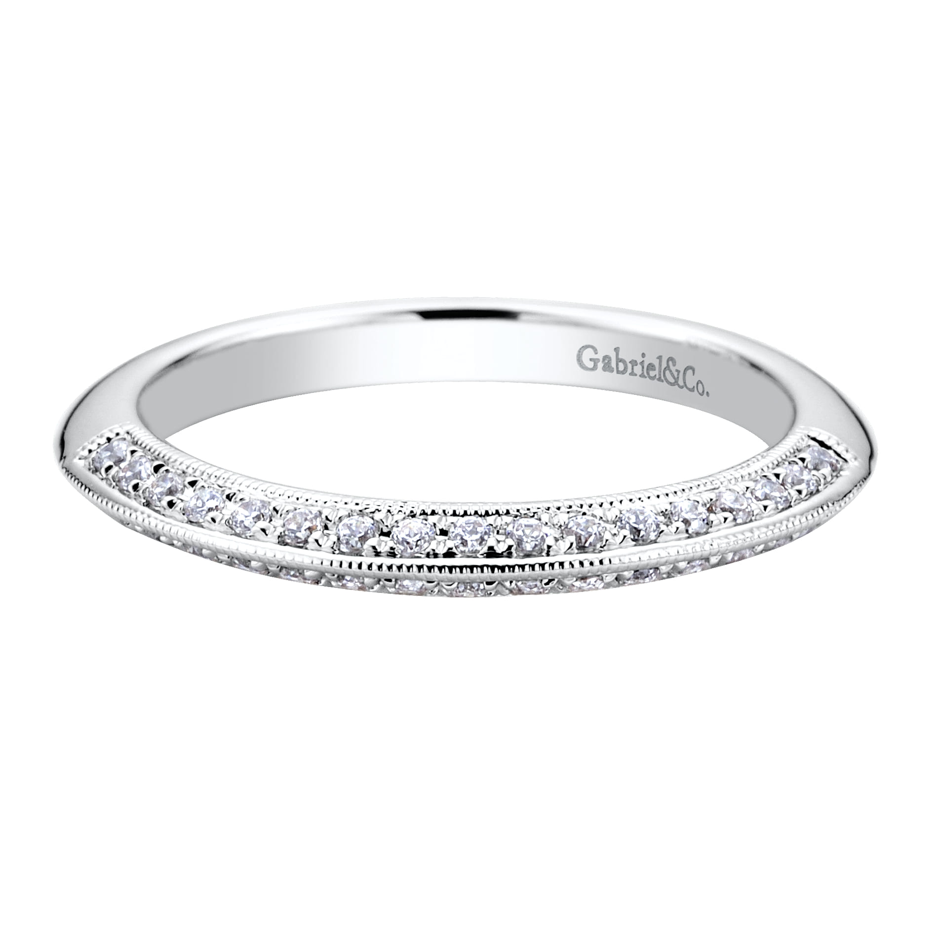 14K White Gold Diamond Matching Wedding Band - Shot 1