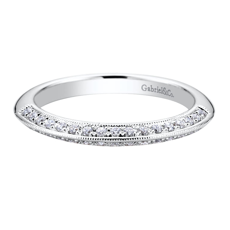 14K White Gold Diamond Matching Wedding Band - Shot 1