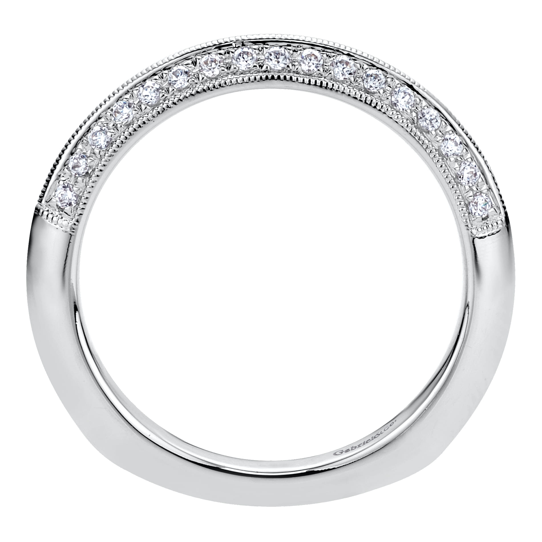 14K White Gold Diamond Matching Wedding Band - Shot 2