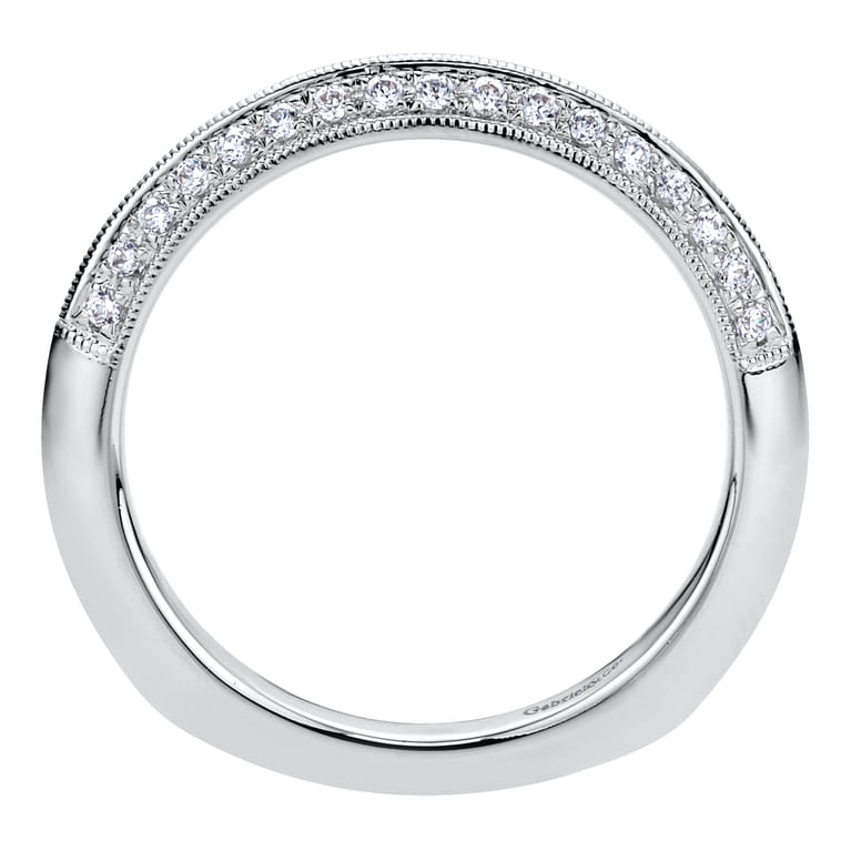 14K White Gold Diamond Matching Wedding Band - Shot 2