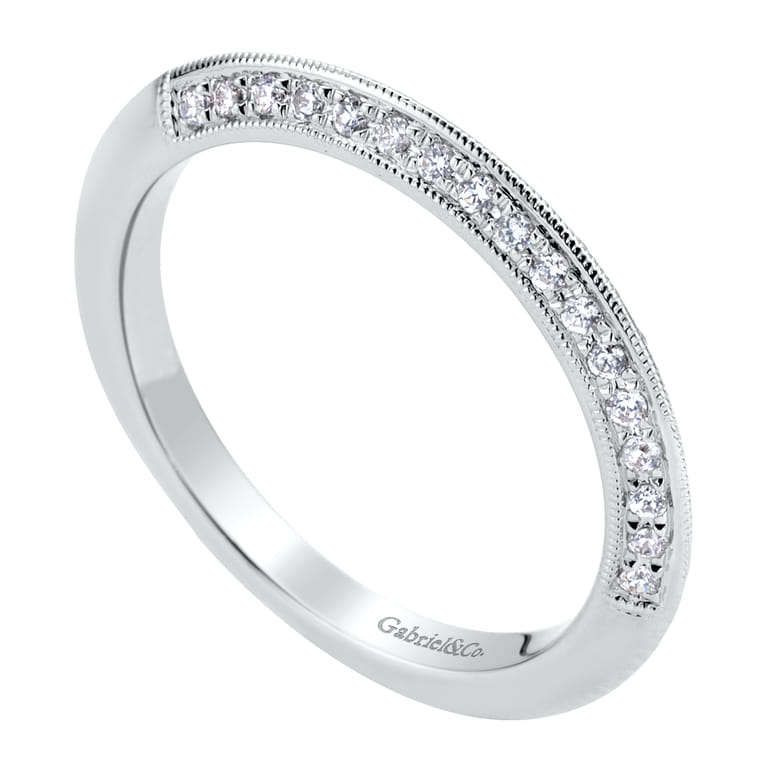 14K White Gold Diamond Matching Wedding Band - Shot 3