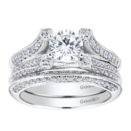 14K White Gold Diamond Matching Wedding Band