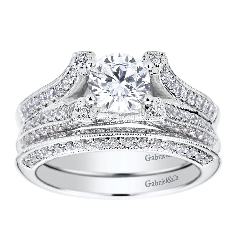 14K White Gold Diamond Matching Wedding Band - Shot 4
