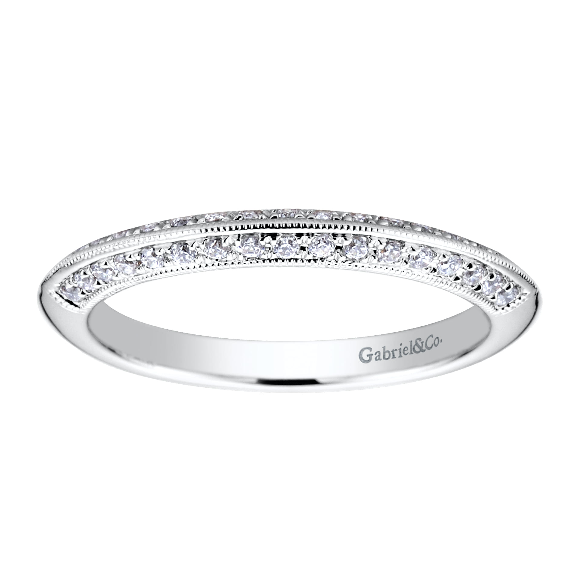 14K White Gold Diamond Matching Wedding Band - Shot 5