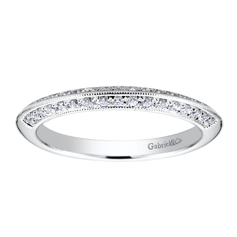 14K White Gold Diamond Matching Wedding Band - Shot 5