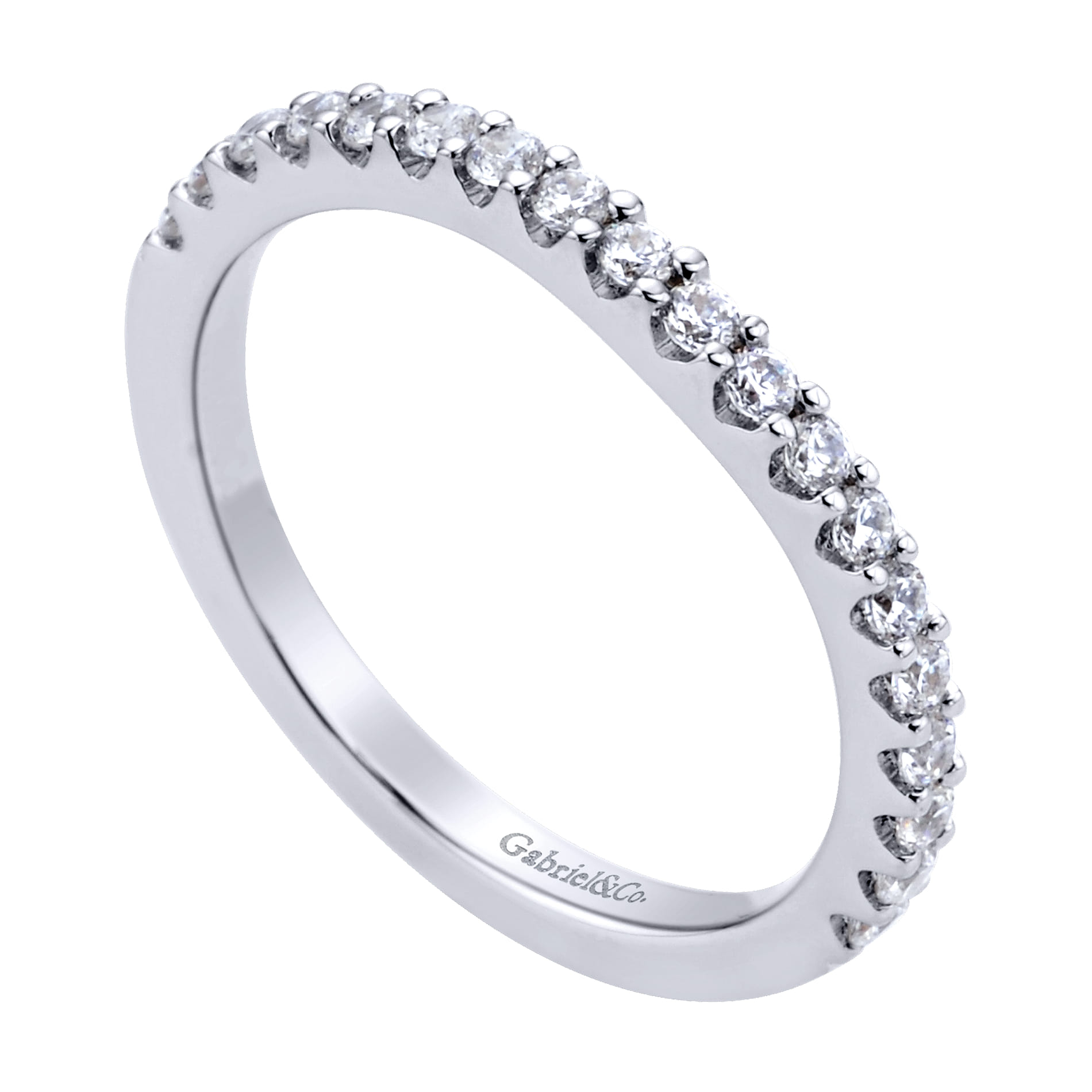 14K White Gold Diamond Matching Wedding Band - 0.32 ct - Shot 3