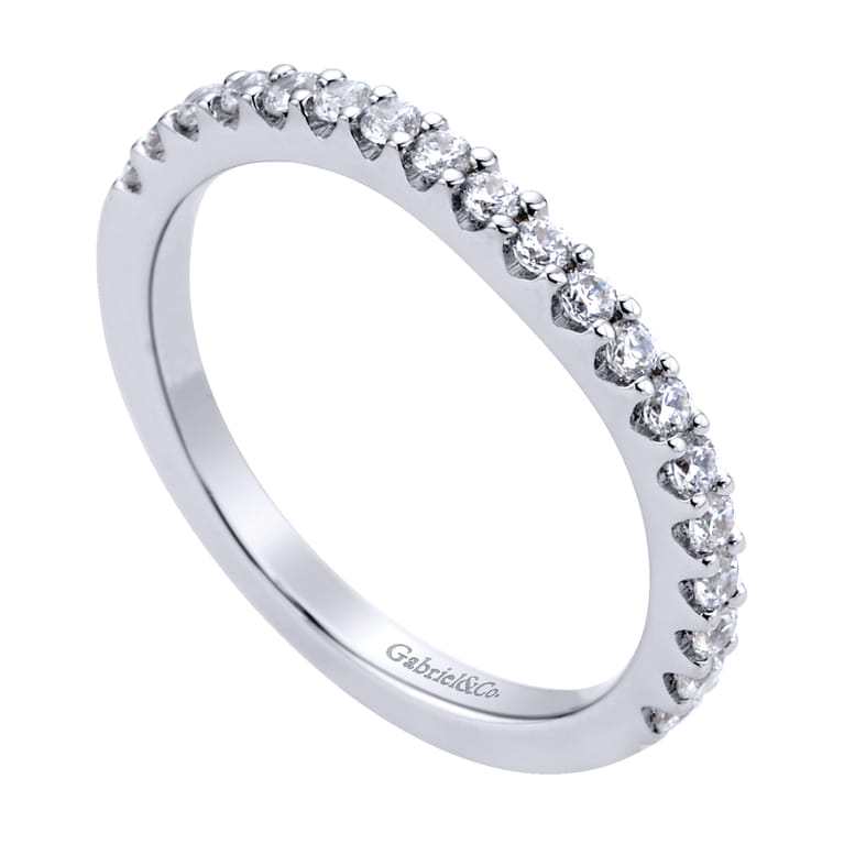 14K White Gold Diamond Matching Wedding Band - 0.32 ct - Shot 3