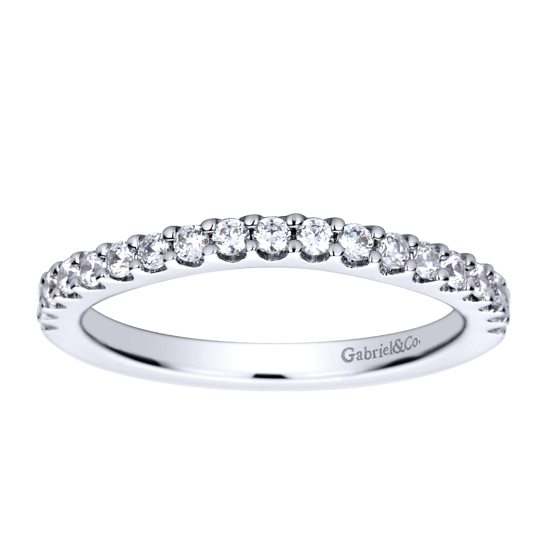 14K White Gold Diamond Matching Wedding Band - 0.32 ct - Shot 5