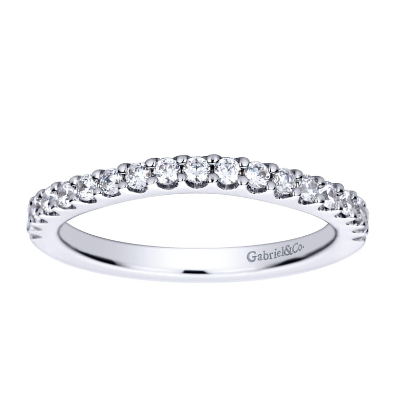 14K White Gold Diamond Matching Wedding Band - 0.32 ct - Shot 5