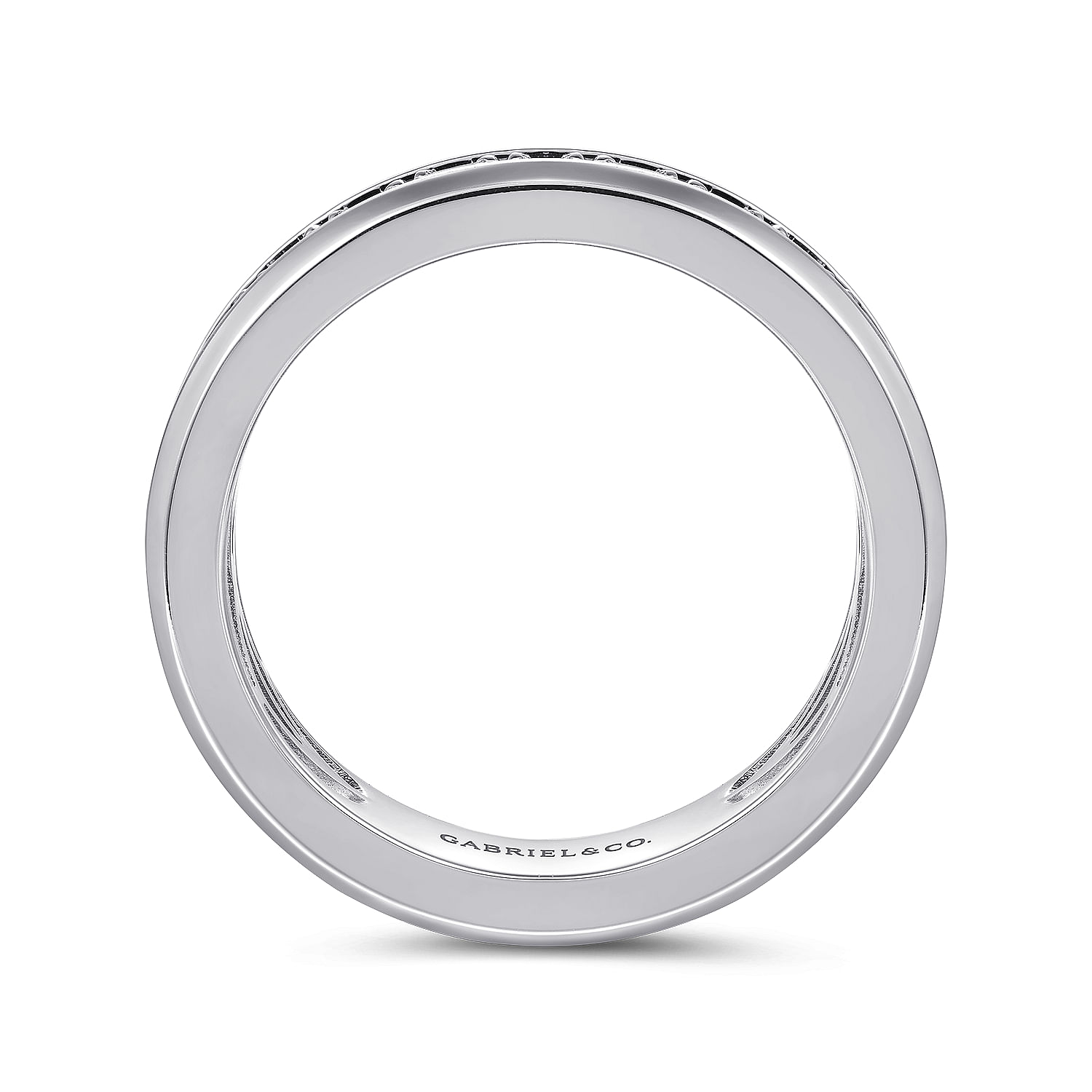 14K White Gold Diamond Men's Band