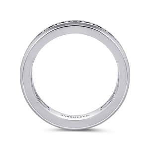14K White Gold Diamond Men's Band