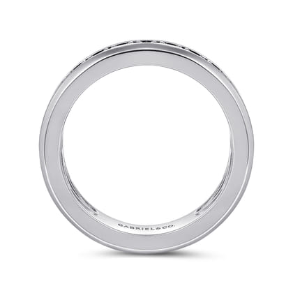14K White Gold Diamond Men's Band