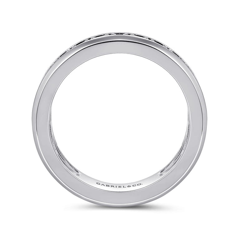 14K White Gold Diamond Men's Band - 1 ct - Shot 2