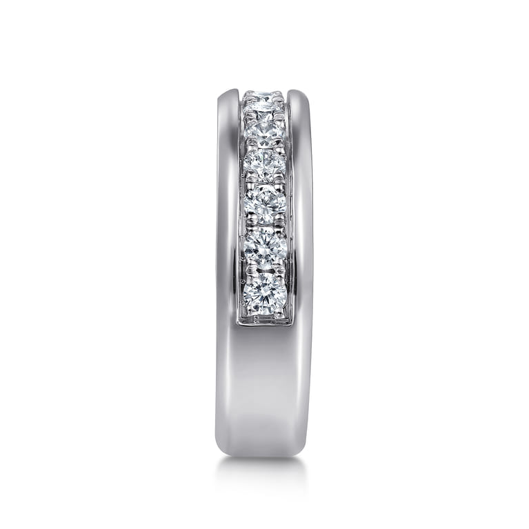 14K White Gold Diamond Men's Band - 1 ct - Shot 4