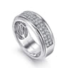 14K White Gold Diamond Men's Wedding Ring in High Polish Finish - 0.5 ct