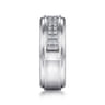 14K White Gold Diamond Men's Wedding Ring in High Polish Finish - 0.5 ct