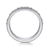 14K White Gold Diamond Men's Wedding Ring in High Polish Finish - 0.9 ct