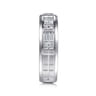 14K White Gold Diamond Men's Wedding Ring in High Polish Finish - 0.9 ct