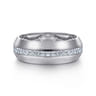 14K White Gold Diamond Men's Wedding Ring in High Polish Finish - 1 ct