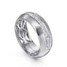 14K White Gold Diamond Men's Wedding Ring in High Polish Finish - 1 ct