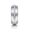 14K White Gold Diamond Men's Wedding Ring in High Polish Finish - 1 ct