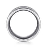 14K White Gold Diamond Men's Wedding Ring in Satin Finish - 0.68 ct